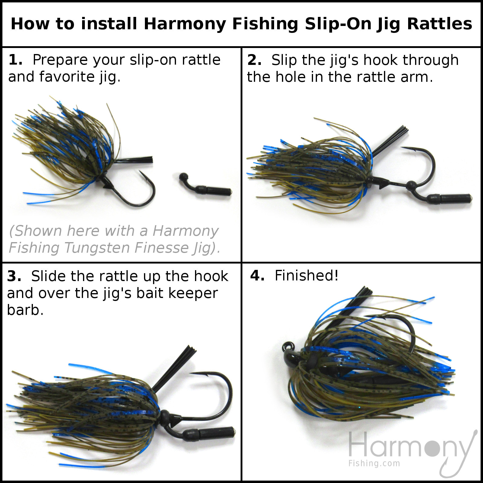 Harmony Fishing - Slip-On Low Profile Jig Rattles (10 Pack)