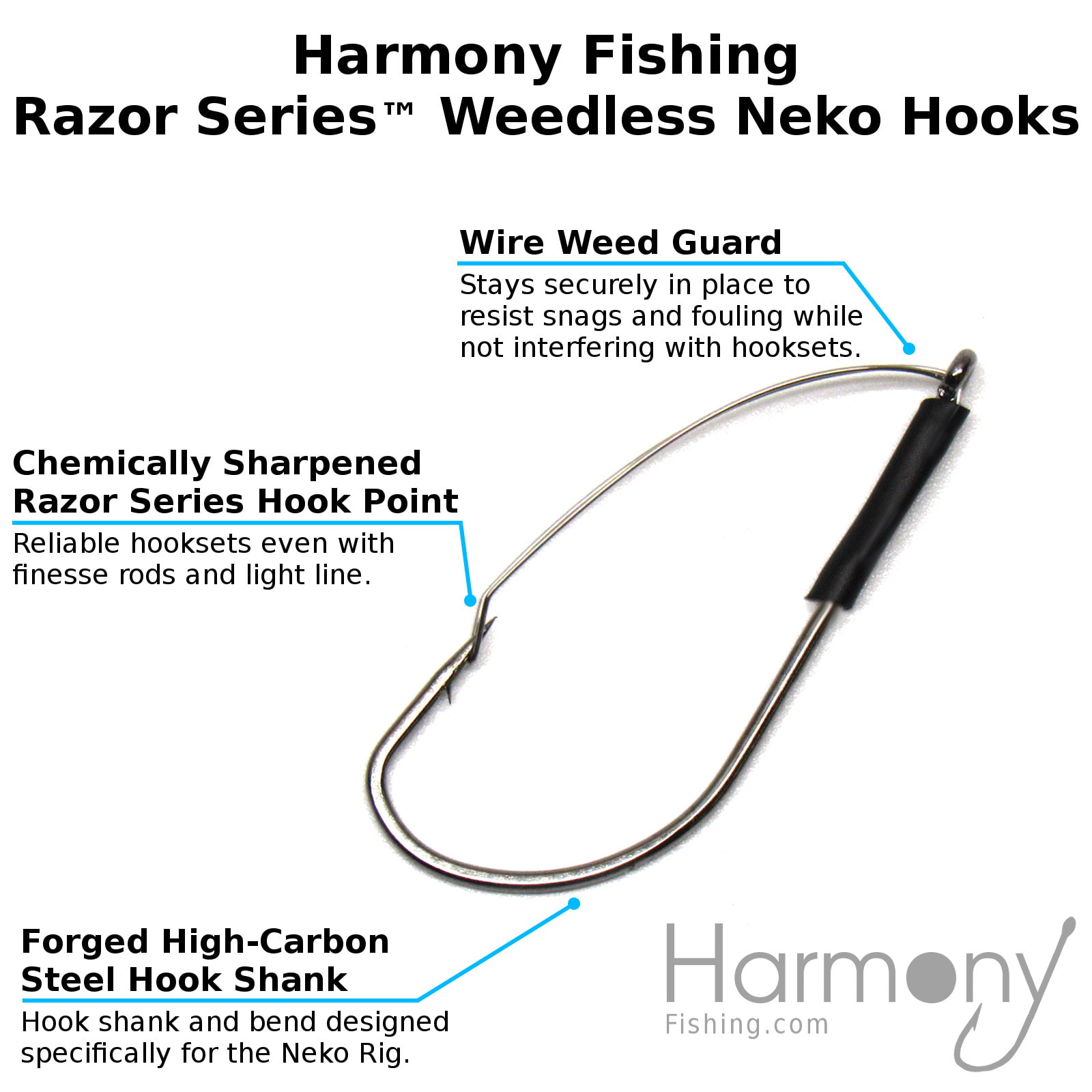 Razor Series Weedless Neko Hooks